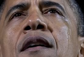 Le lacrime di Obama durante il discorso di ringraziamento